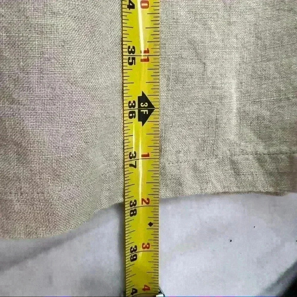 LL.Bean 100% Linen Oatmeal Color Sleeveless Button up Dress Measurement Included - Picture 10 of 10